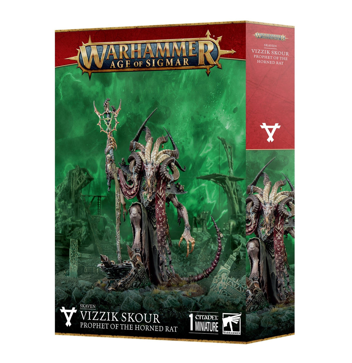 SKAVEN VIZZIK SKOUR PROPHET HORNED RAT